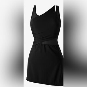 NWT Miraclesuit Alina Swimsuit Size 8 One Piece Black  Swim Dress $200